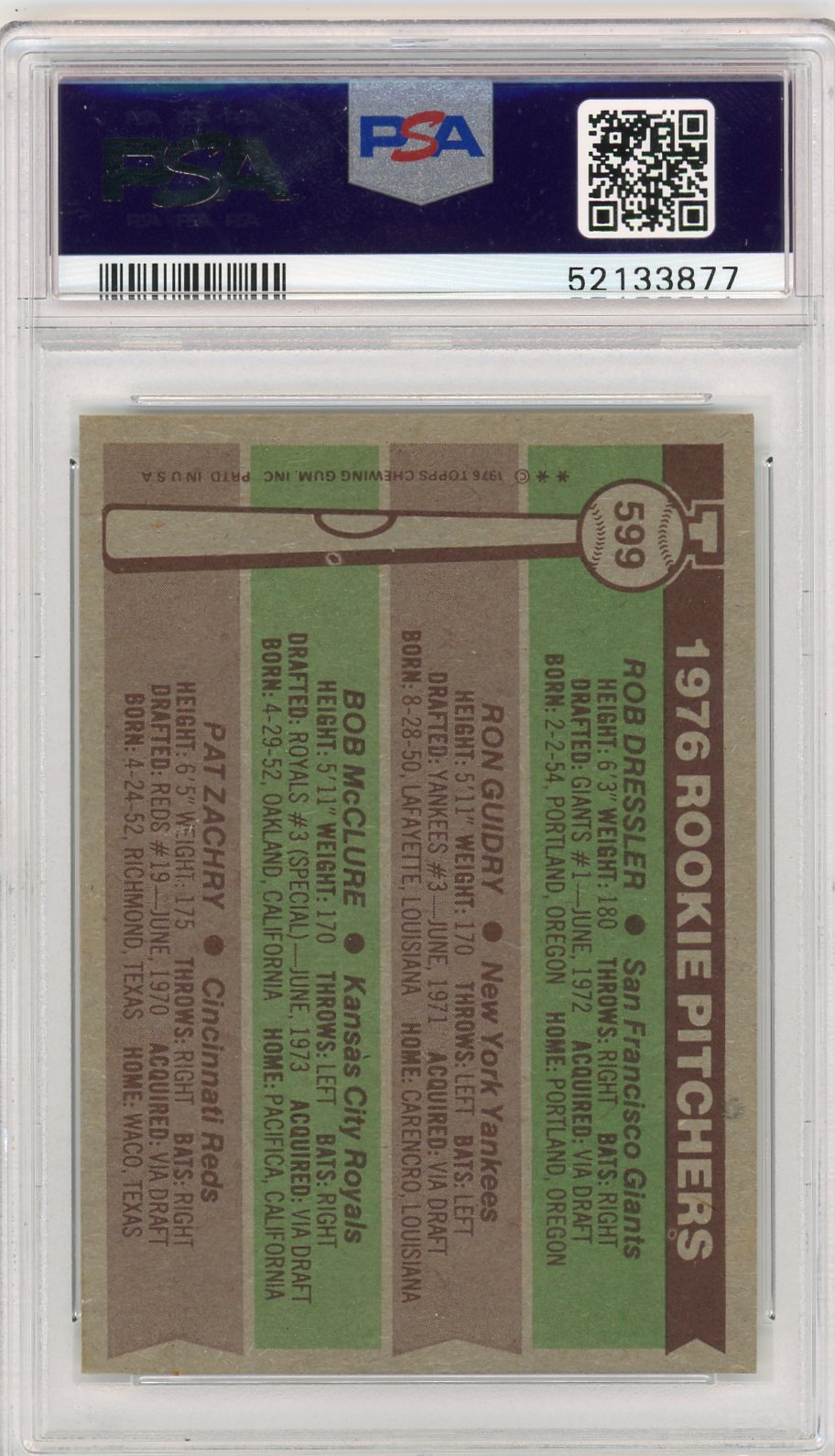 1976 Topps Rookie Pitchers #599 PSA 8