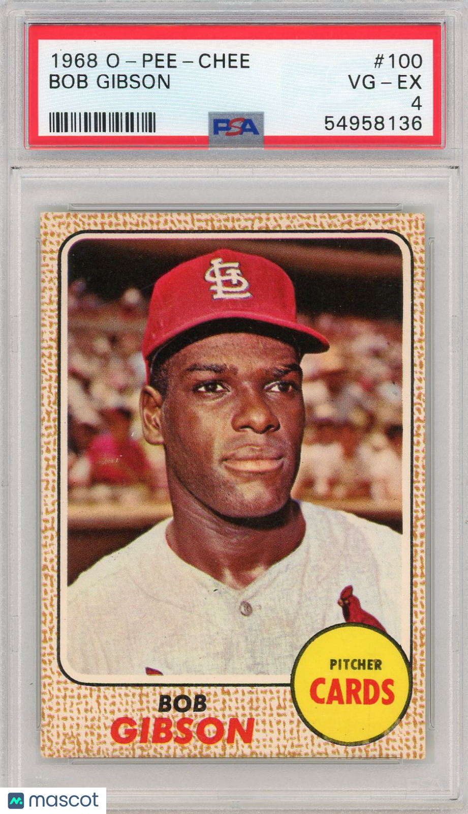 1968 O-Pee-Chee Bob Gibson #100 PSA 4