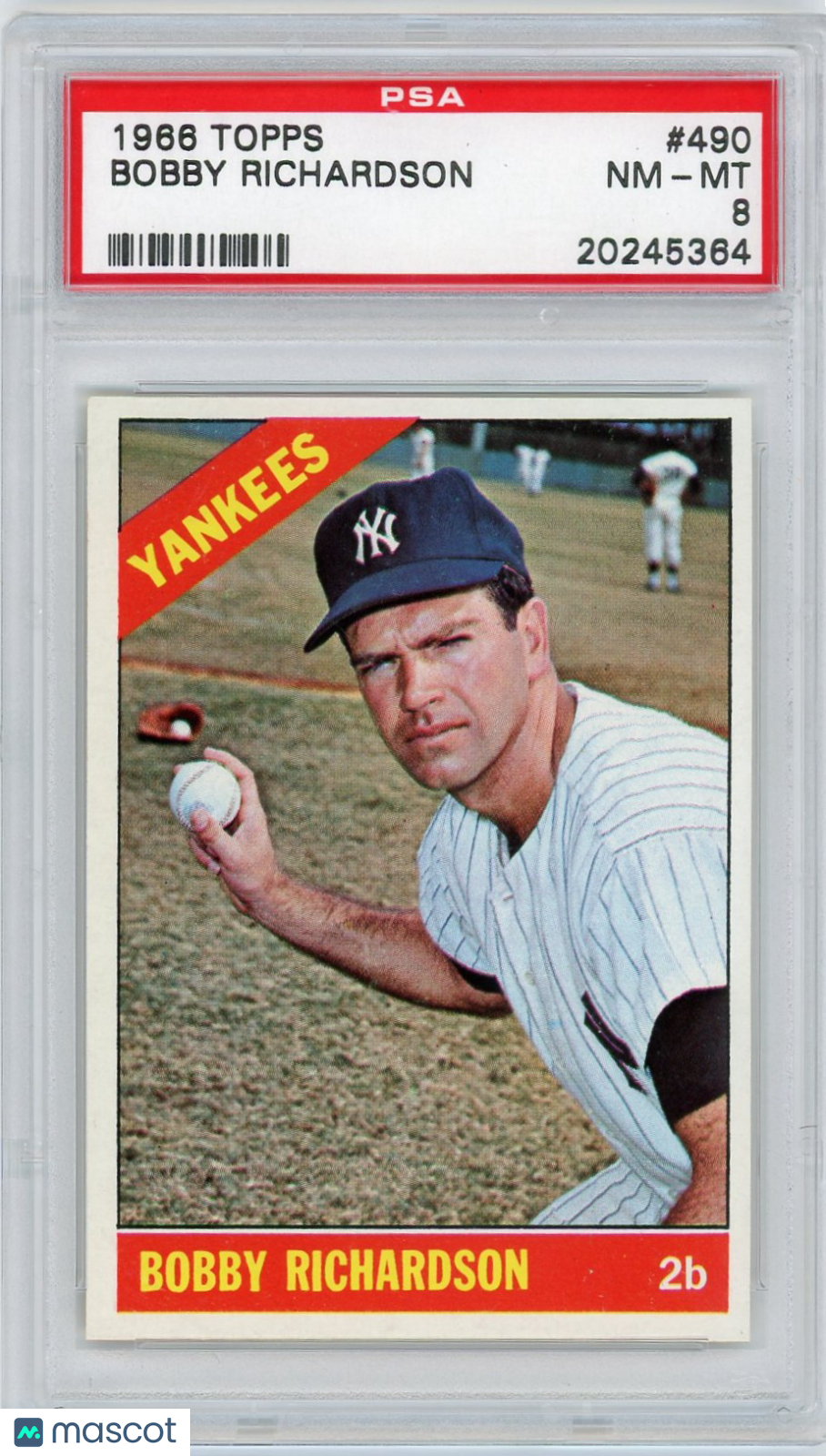 1966 Topps Bobby Richardson #490 PSA 8
