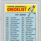 1966 Topps Checklist 265-352 #279 Player's Cap Black PSA 8