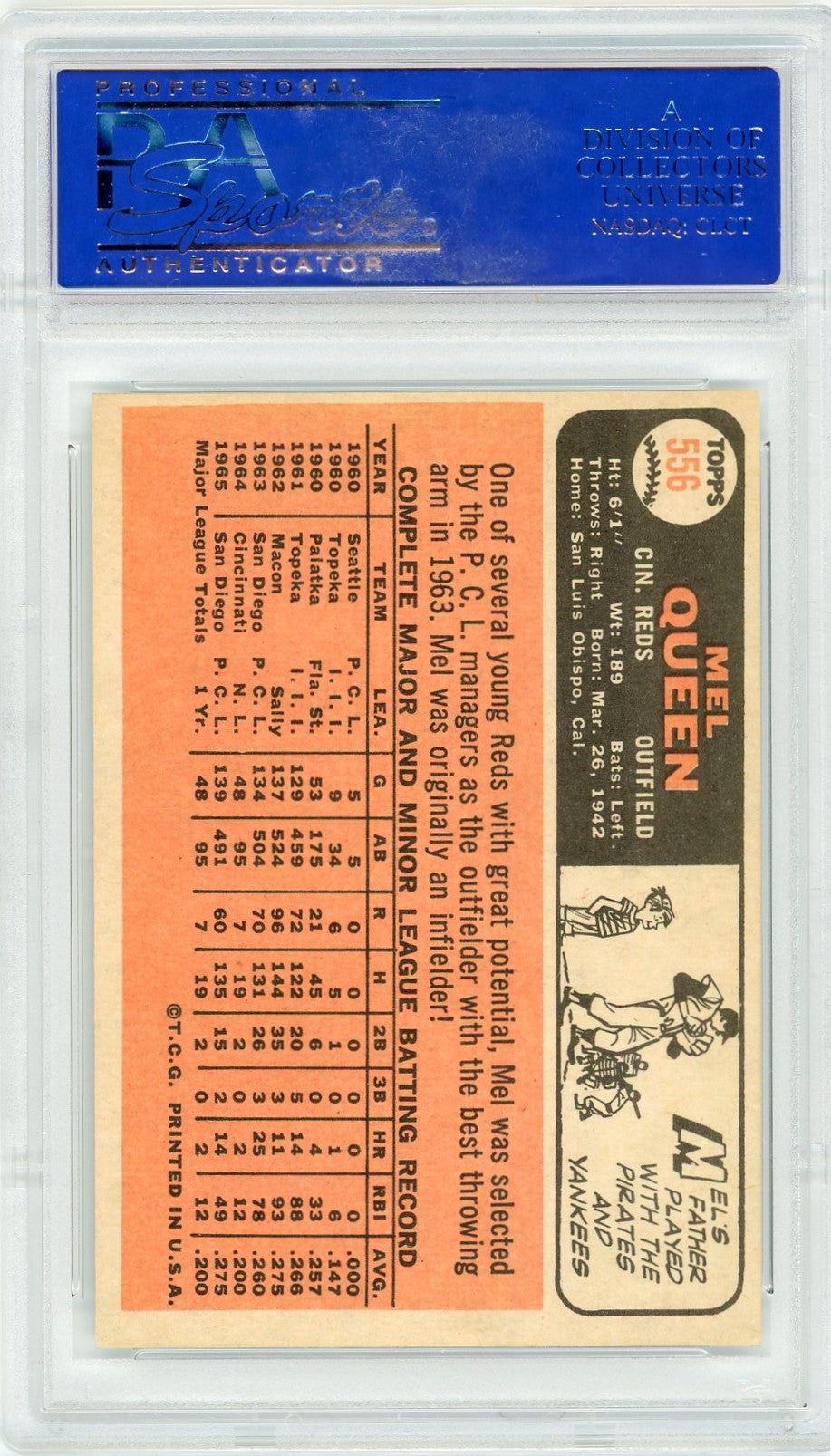 1966 Topps Mel Queen #556 PSA 8