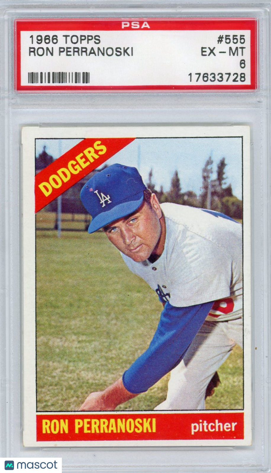 1966 Topps Ron Perranoski #555 PSA 6