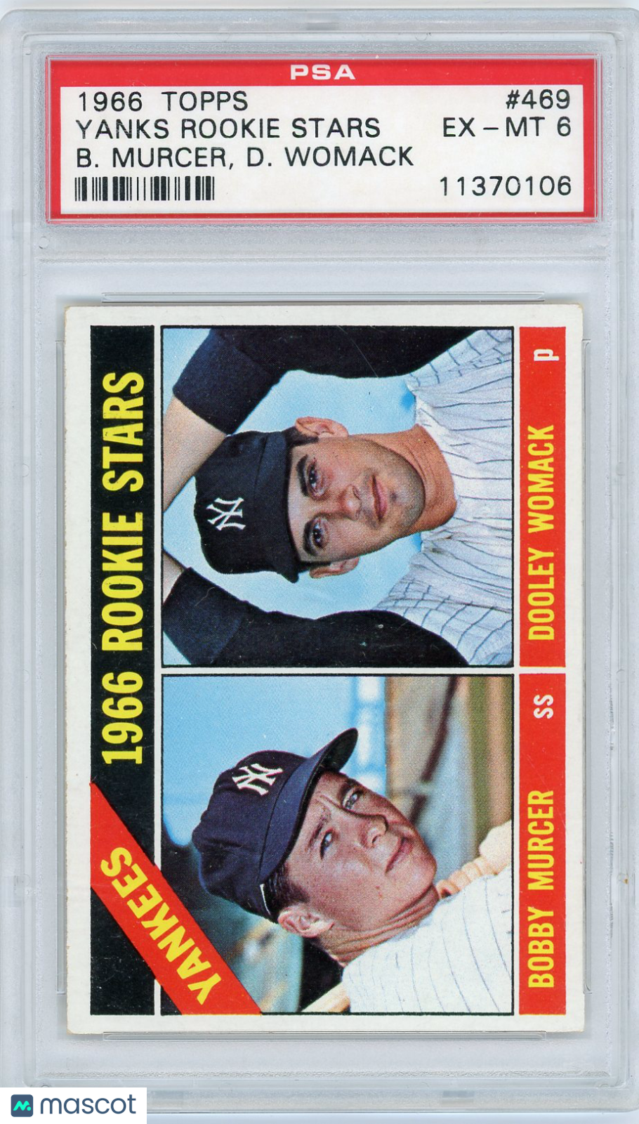 1966 Topps Yankees Rookies #469 B. Murcer D. Womack PSA 6