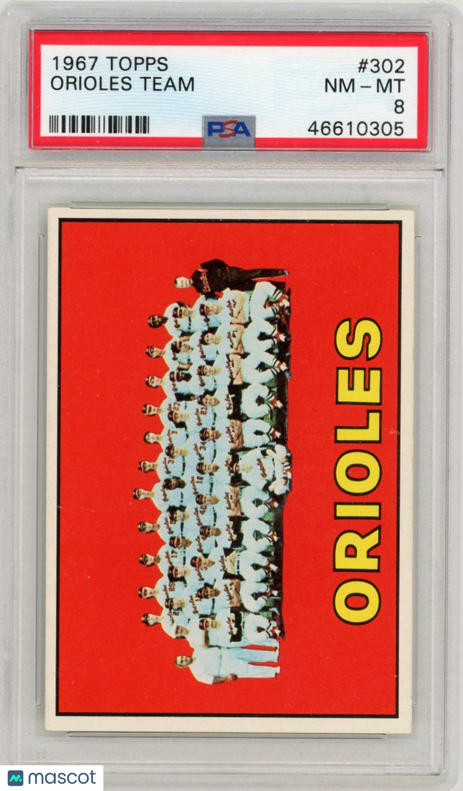 1967 Topps Orioles Team #302 PSA 8