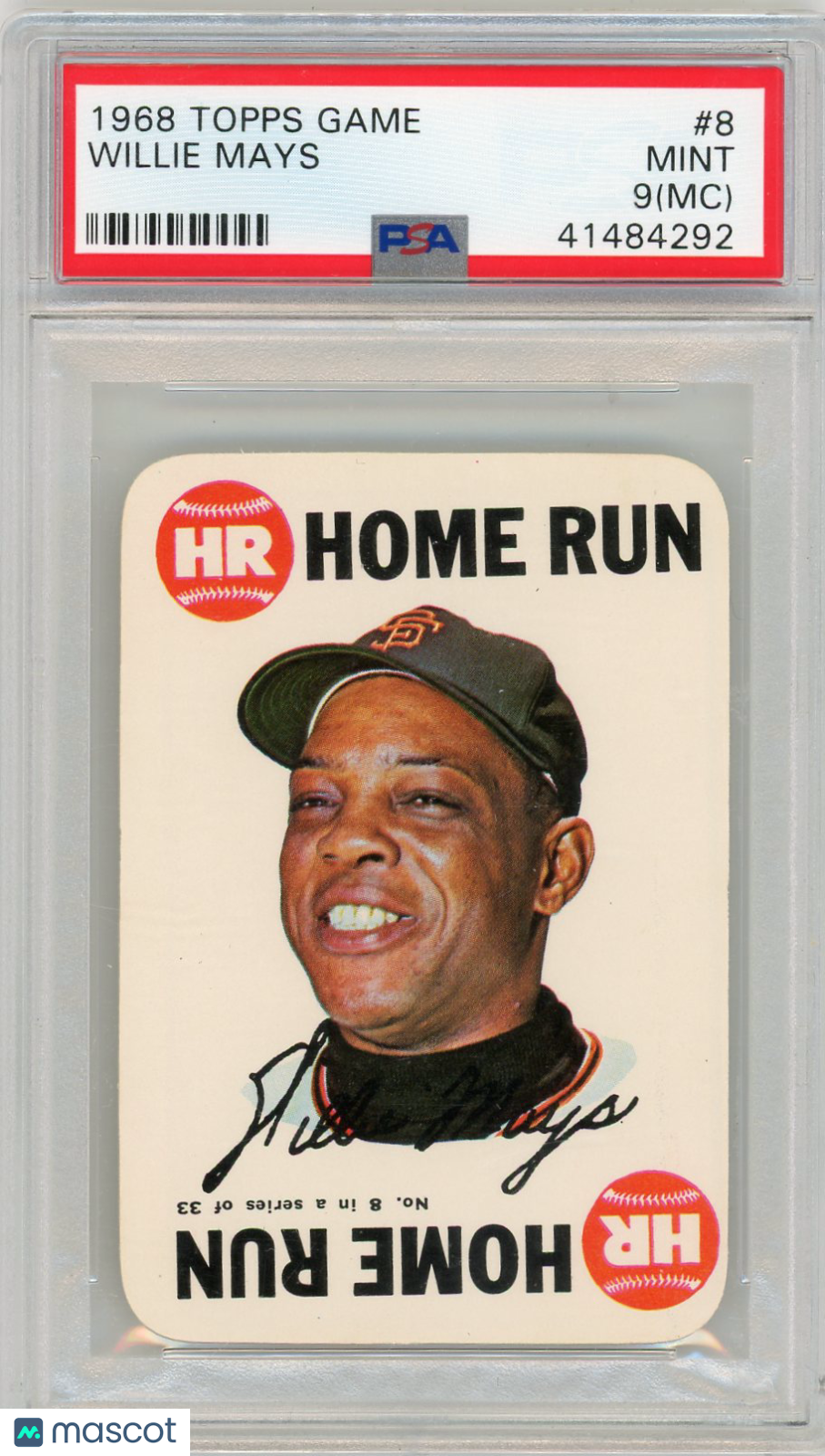 1968 Topps Game Willie Mays #8 PSA 9 MC