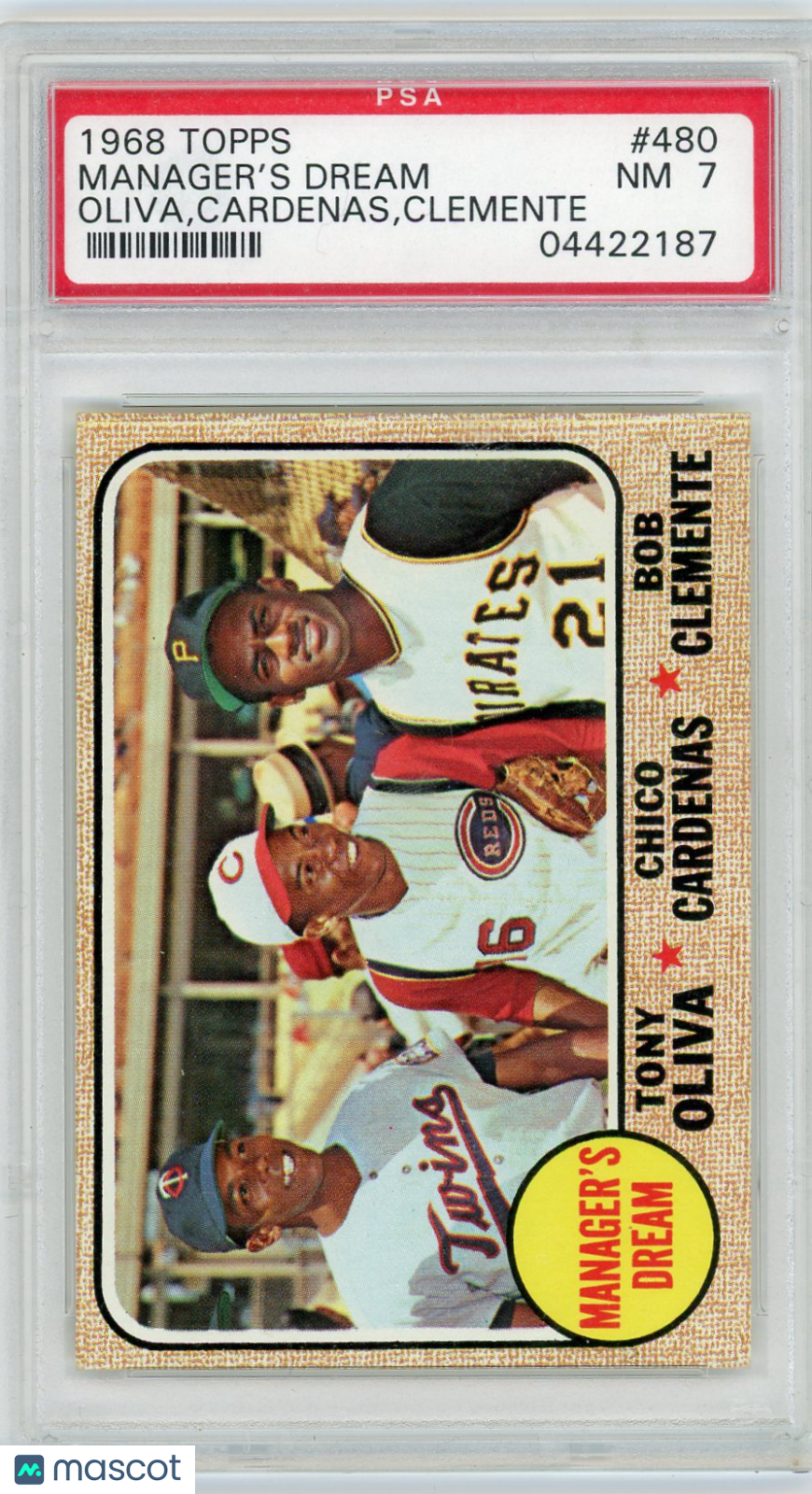 1968 Topps Manager's Dream #480 Oliva Cardenas Clemente PSA 7