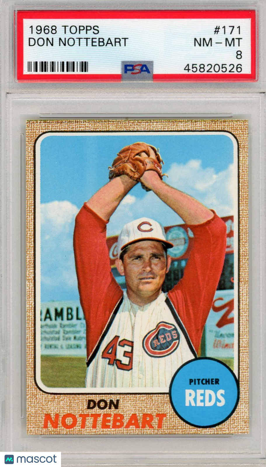 1968 Topps Don Nottebart #171 PSA 8
