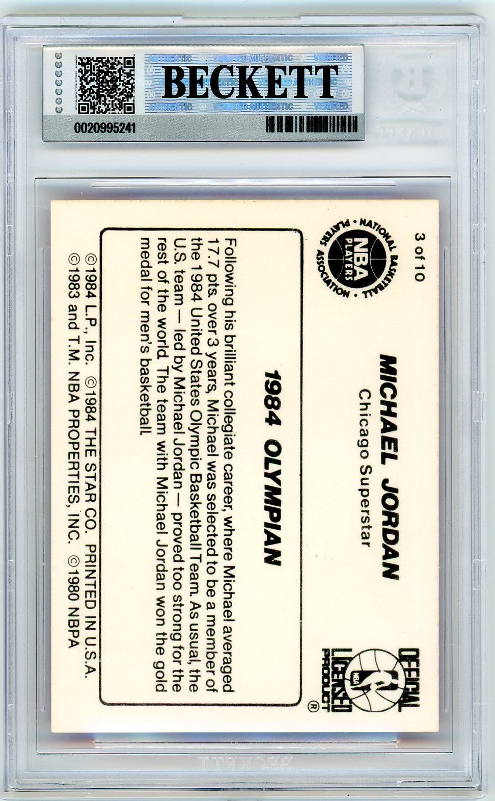 1986 Star Michael Jordan Michael Jordan #3 BGS 8.5