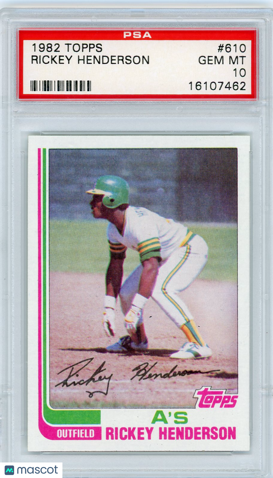 1982 Topps Rickey Henderson #610 PSA 10