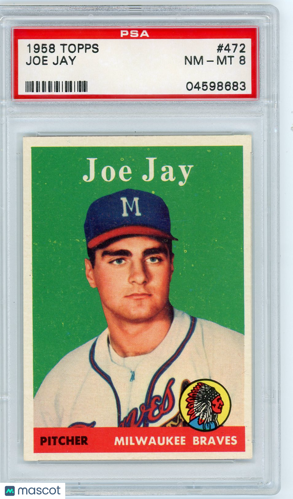 1958 Topps Joe Jay #472 PSA 8