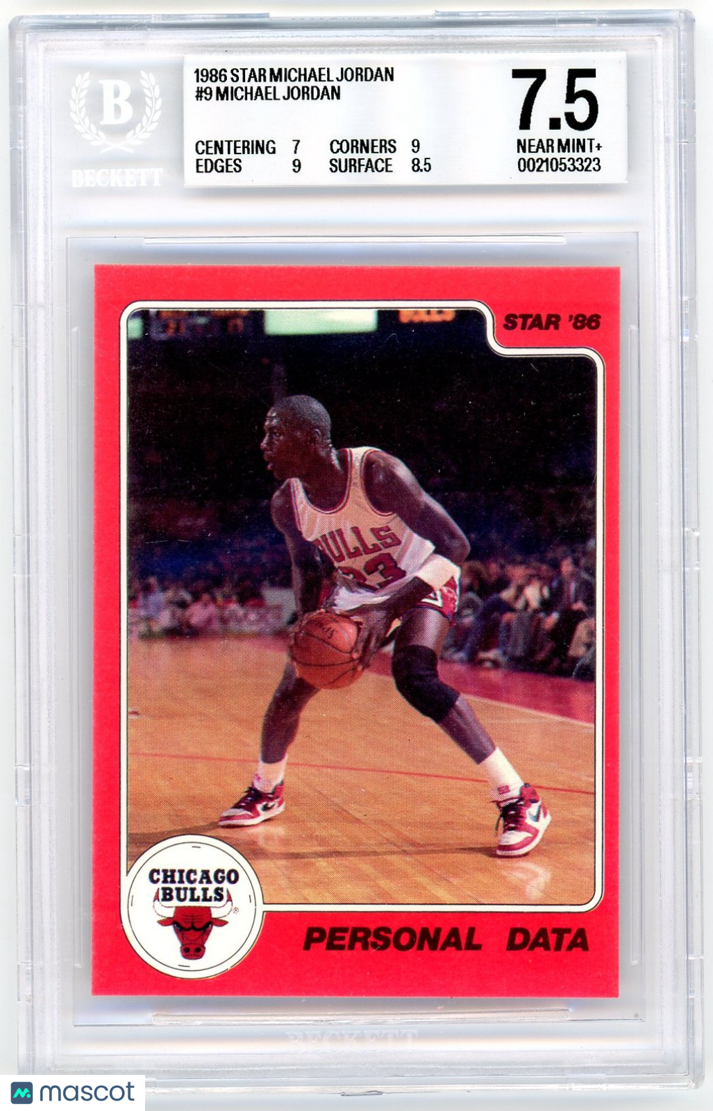 1986 Star Michael Jordan Michael Jordan #9 BGS 7.5