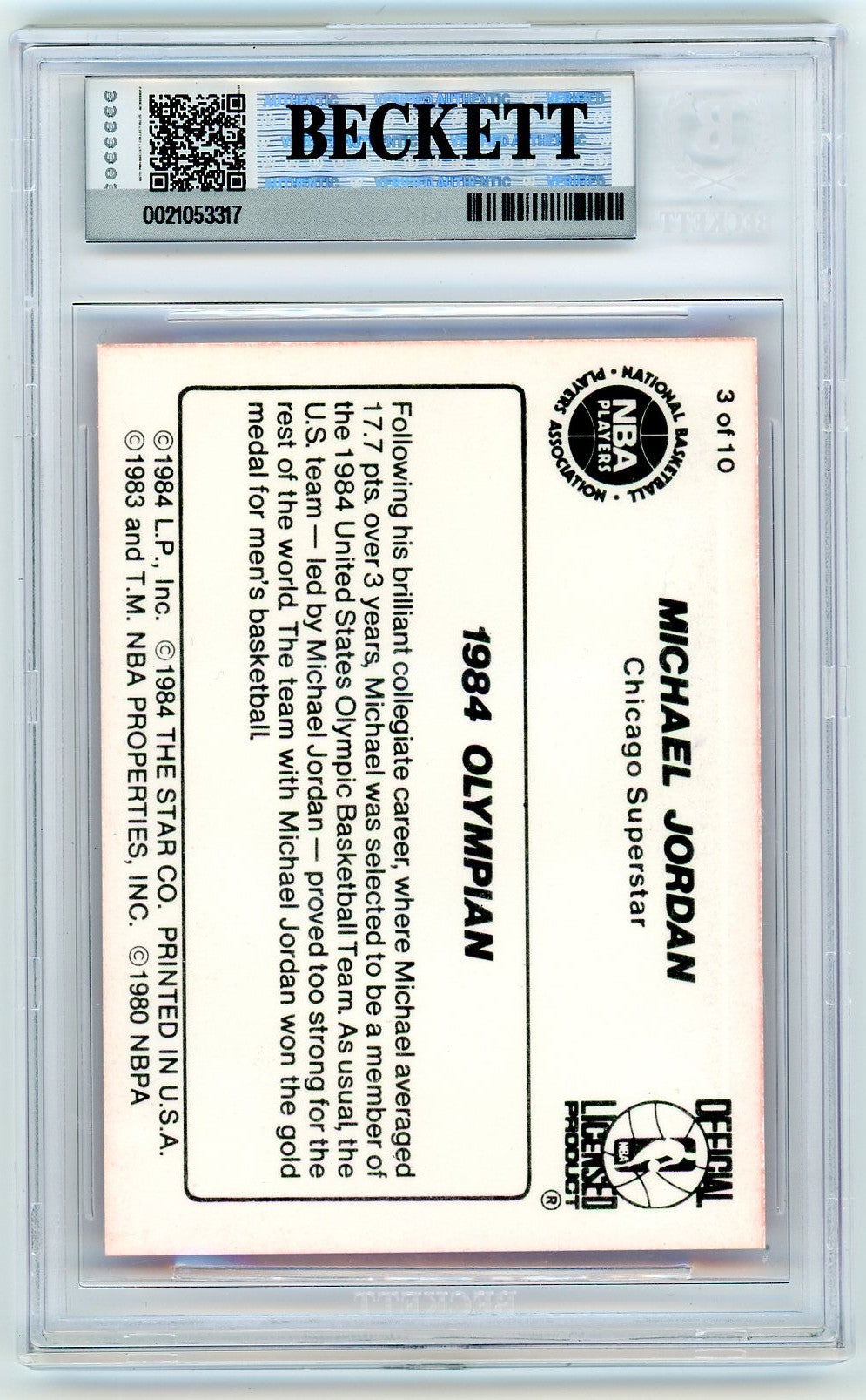 1986 Star Michael Jordan Michael Jordan #3 BGS 8.5