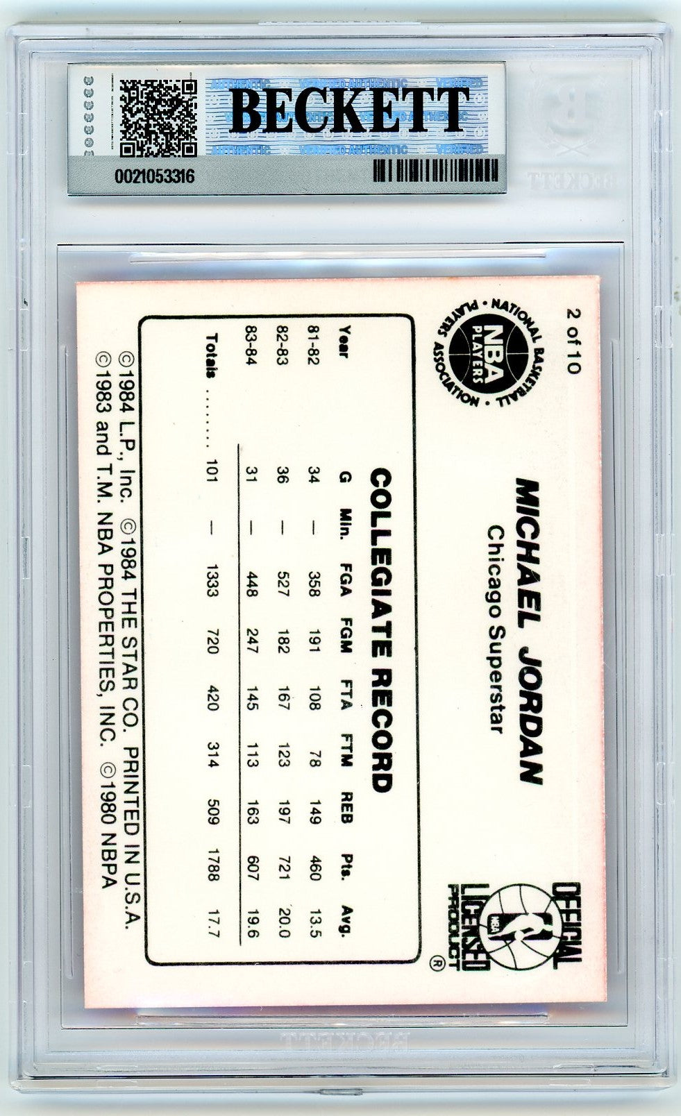 1986 Star Michael Jordan Michael Jordan #2 BGS 8.5