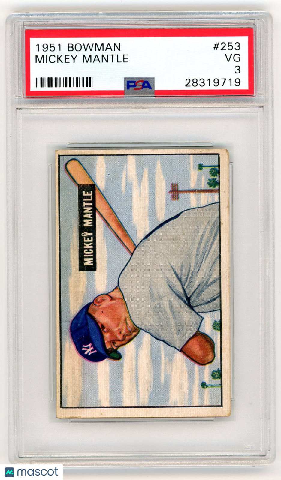 1951 Bowman Mickey Mantle #253 PSA 3