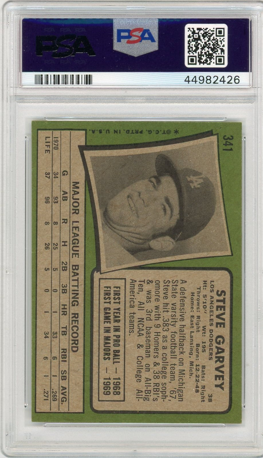 1971 Topps Steve Garvey #341 PSA 7