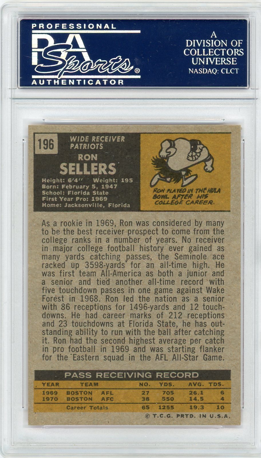 1971 Topps Ron Sellers #196 PSA 8