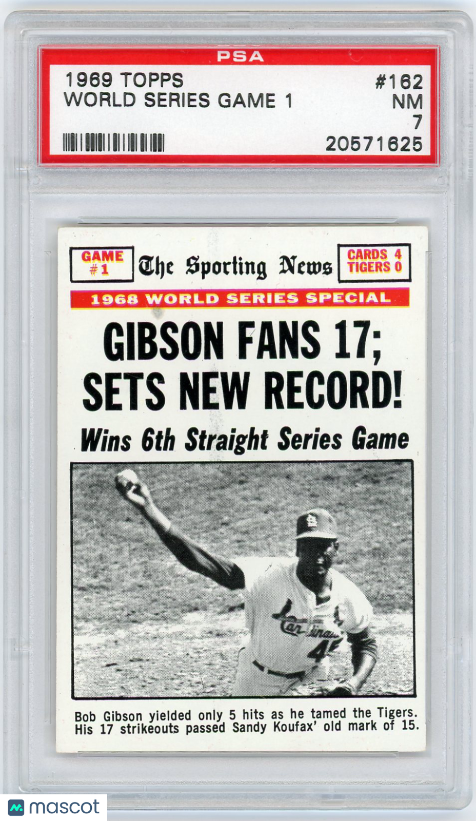 1969 Topps World Series Game 1 #162 PSA 7