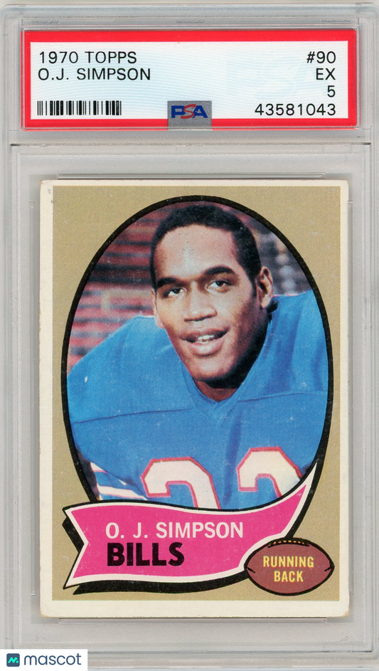 1970 Topps O. J. Simpson #90 PSA 5