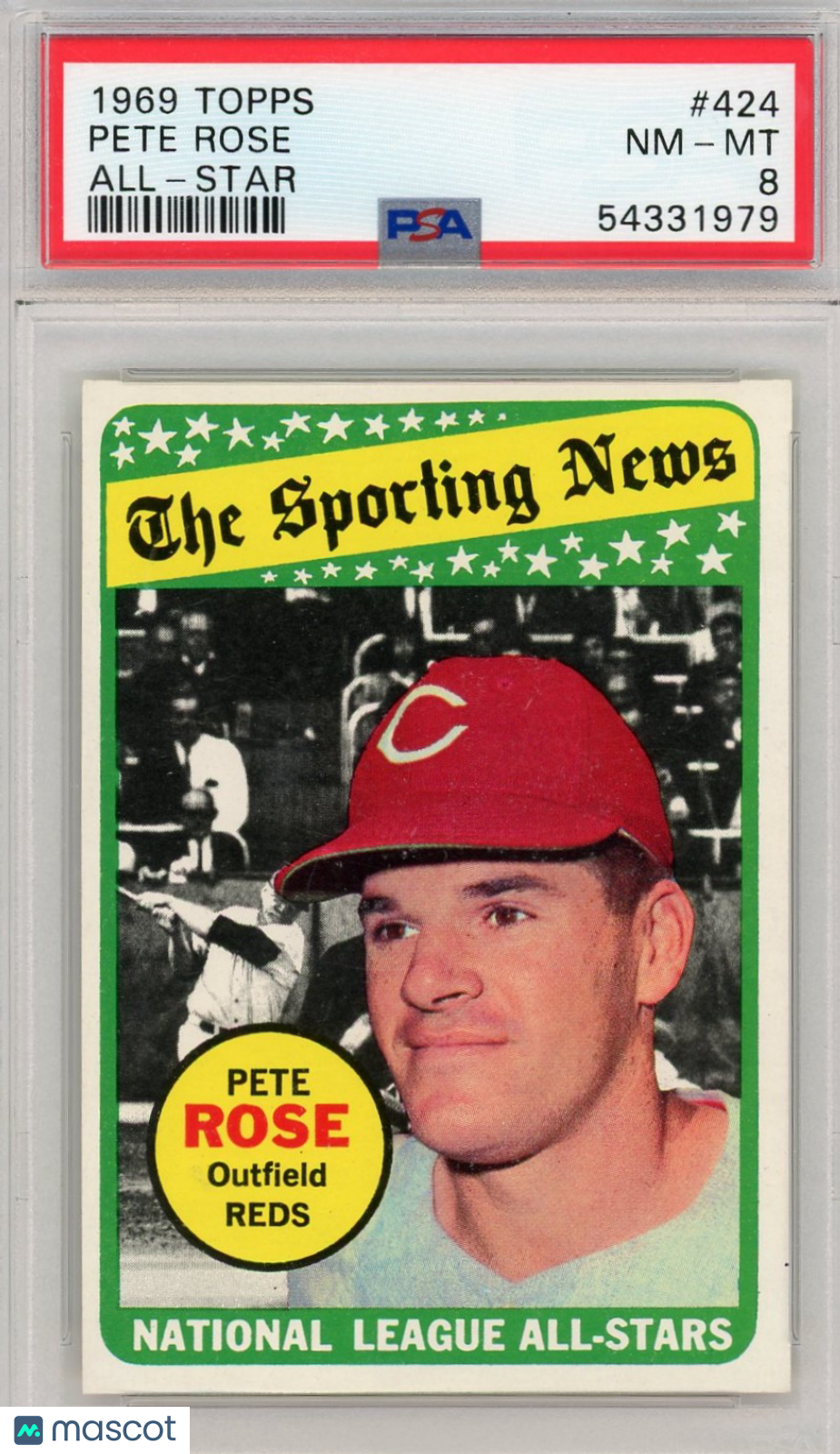 1969 Topps Pete Rose #424 All Star PSA 8