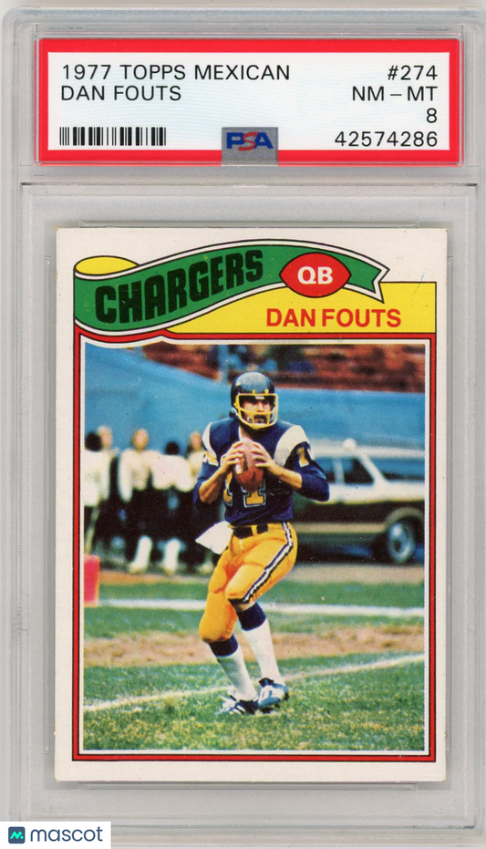 1977 Topps Mexican Dan Fouts #274 PSA 8