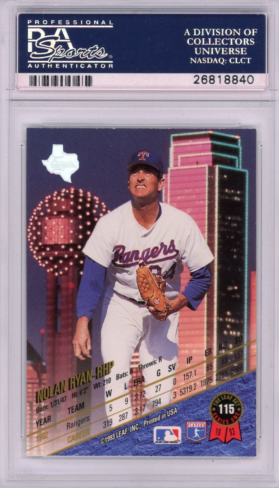 1993 Leaf Nolan Ryan #115 PSA 10