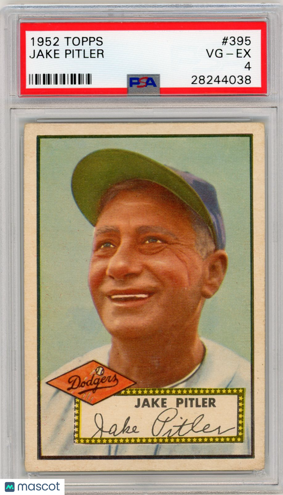 1952 Topps Jake Pitler #395 PSA 4