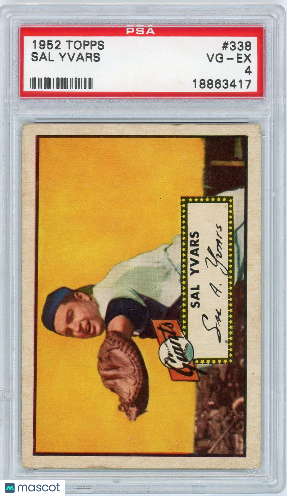 1952 Topps Sal Yvars #338 PSA 4