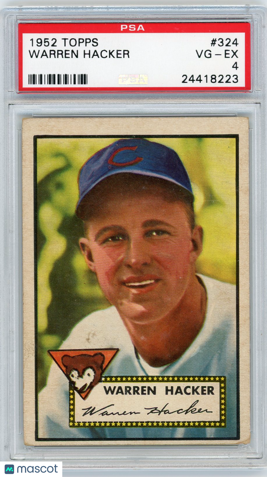 1952 Topps Warren Hacker #324 PSA 4