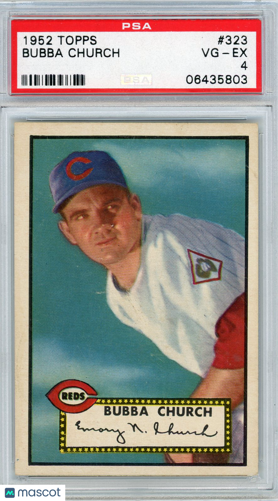 1952 Topps Bubba Church #323 PSA 4