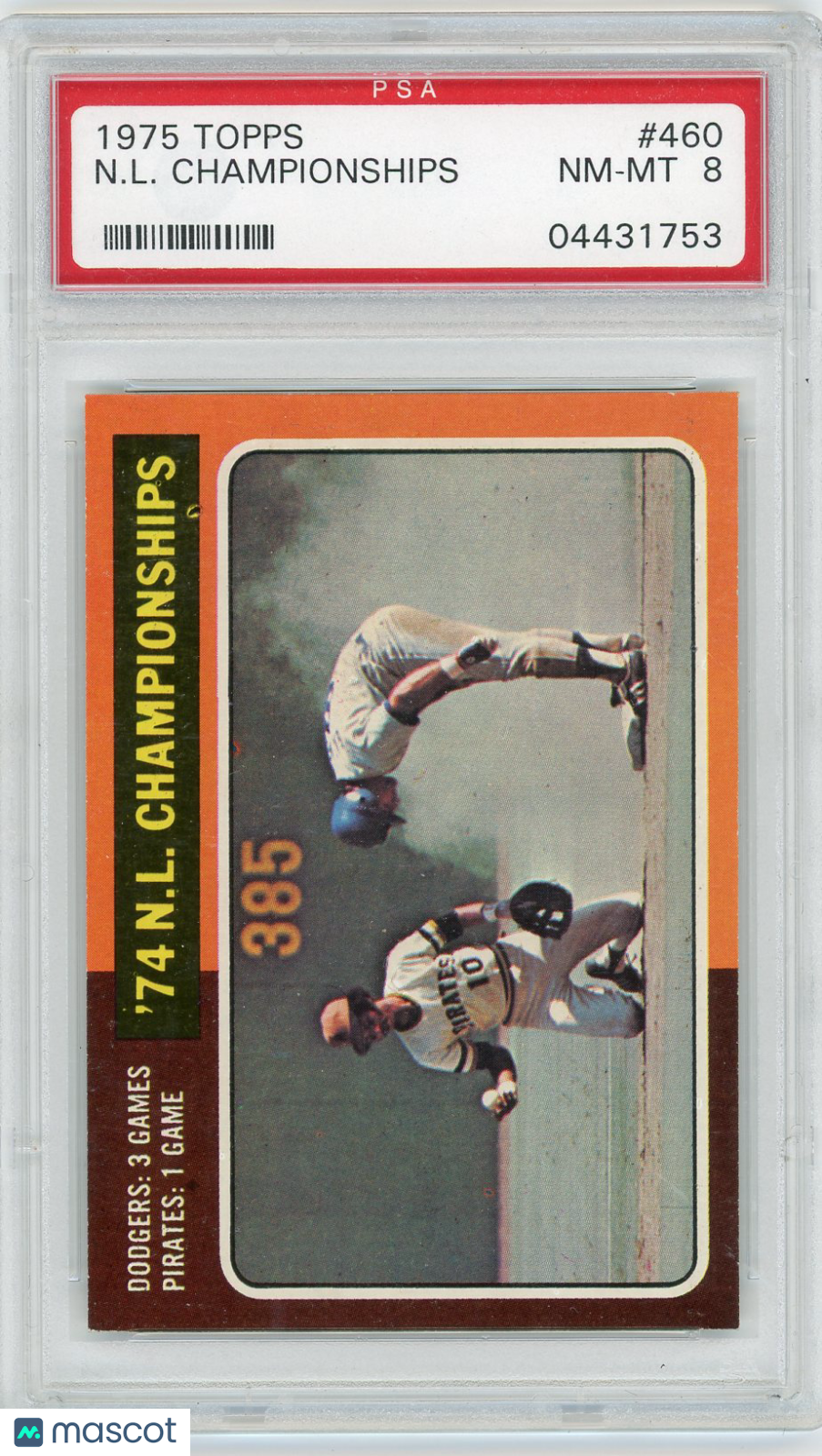 1975 Topps N. L. Championships #460 PSA 8