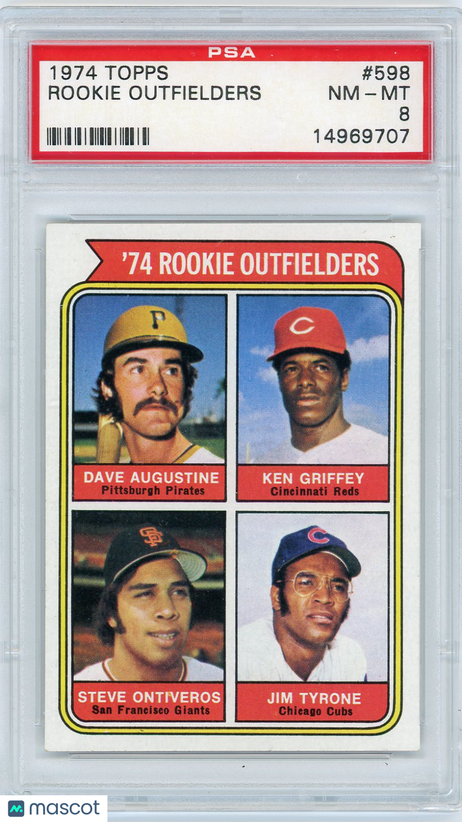 1974 Topps Rookie Outfielders #598 PSA 8