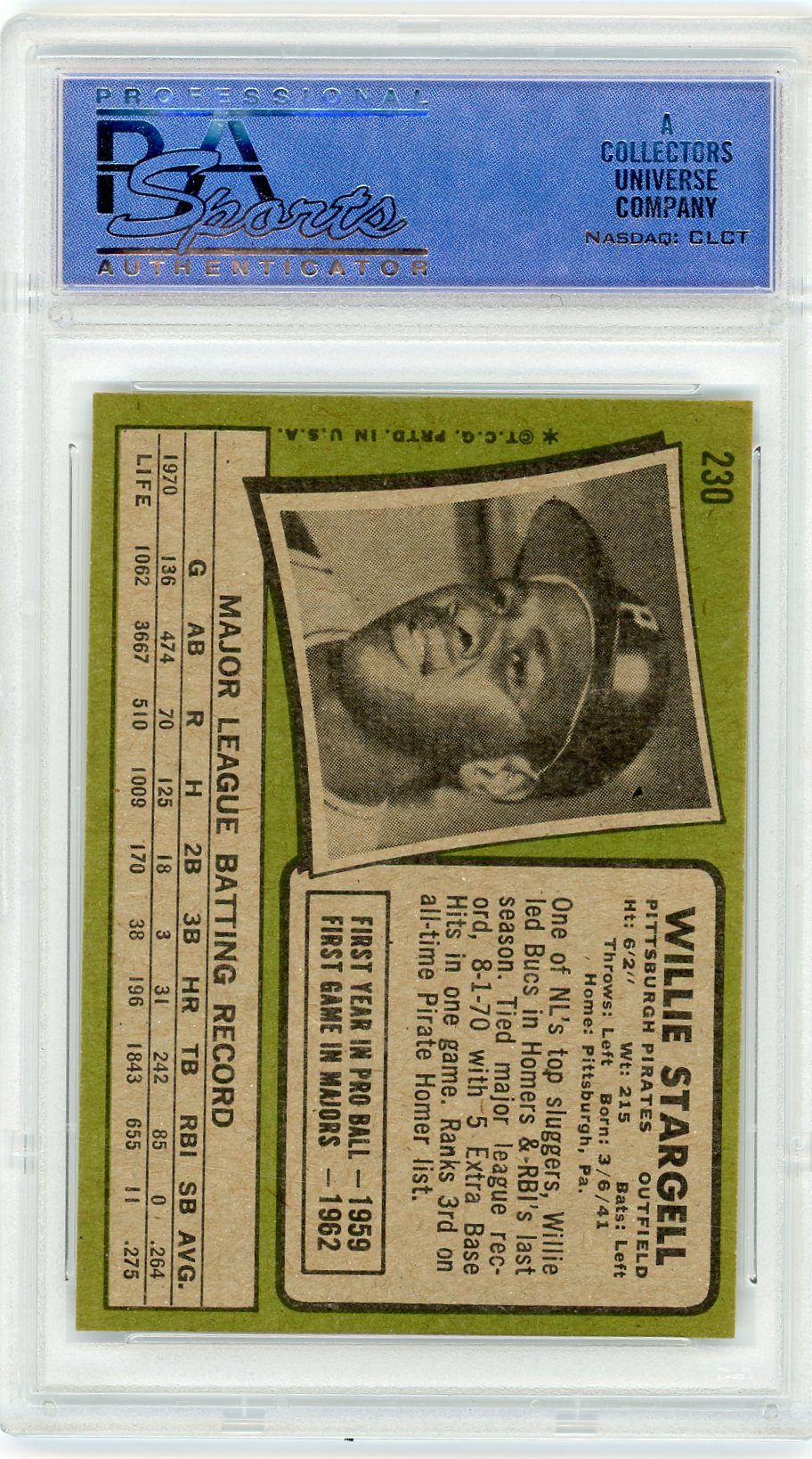 1971 Topps Willie Stargell #230 PSA 8