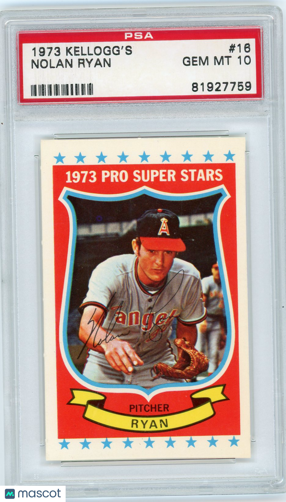 1973 Kellogg's Nolan Ryan #16 PSA 10