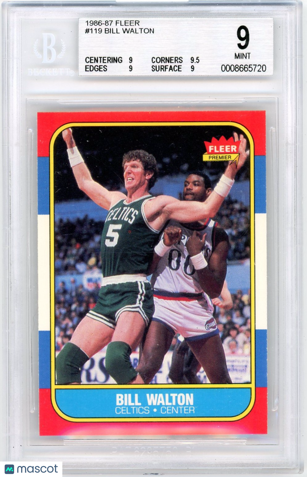 1986 Fleer Bill Walton #119 BGS 9