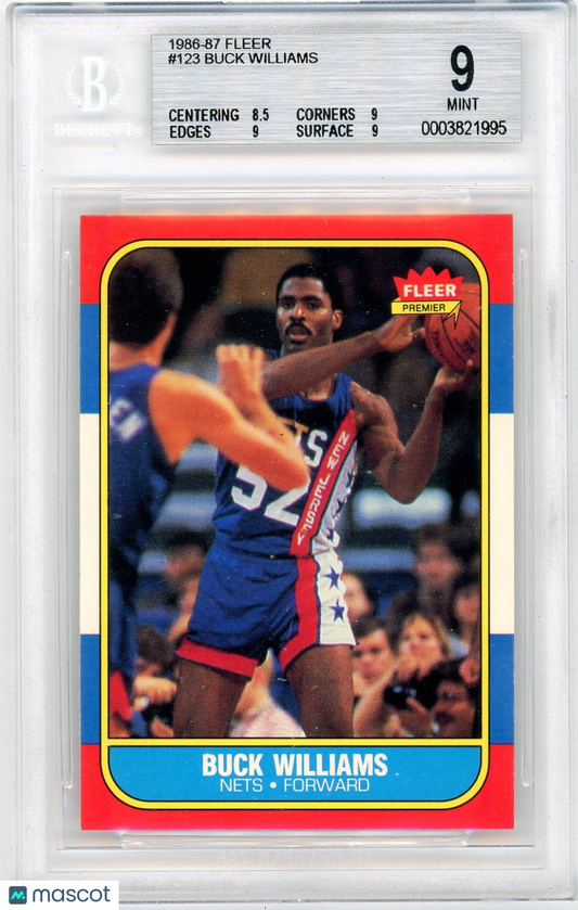 1986 Fleer Buck Williams #123 BGS 9