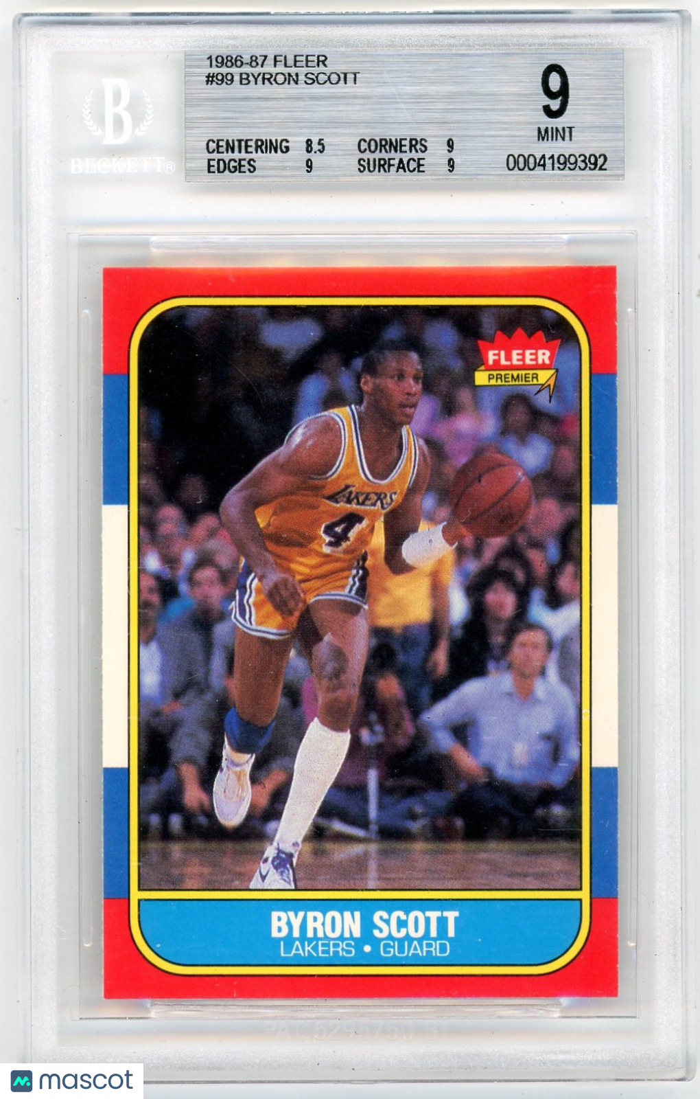 1986 Fleer Byron Scott #99 BGS 9