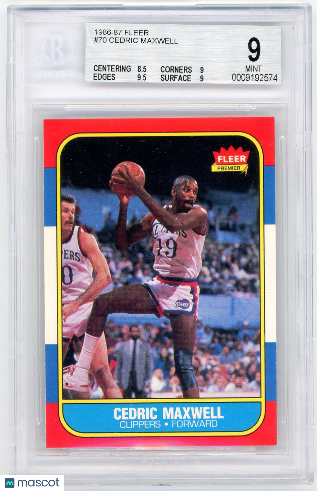 1986 Fleer Cedric Maxwell #70 BGS 9