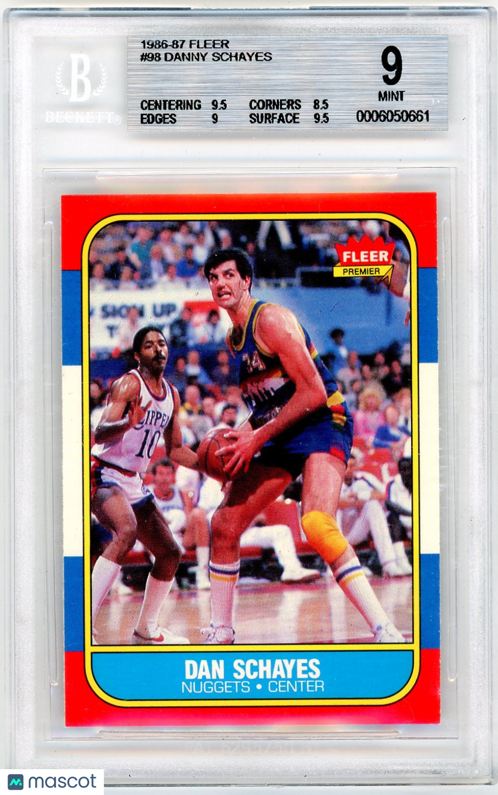 1986 Fleer Danny Schayes #98 BGS 9