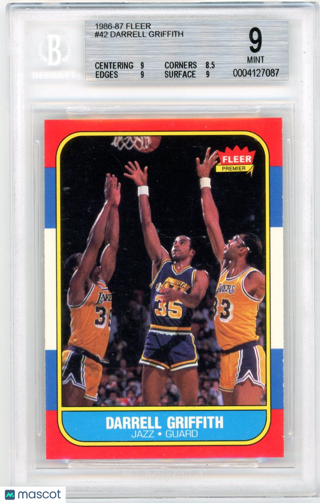 1986 Fleer Darrell Griffith #42 BGS 9