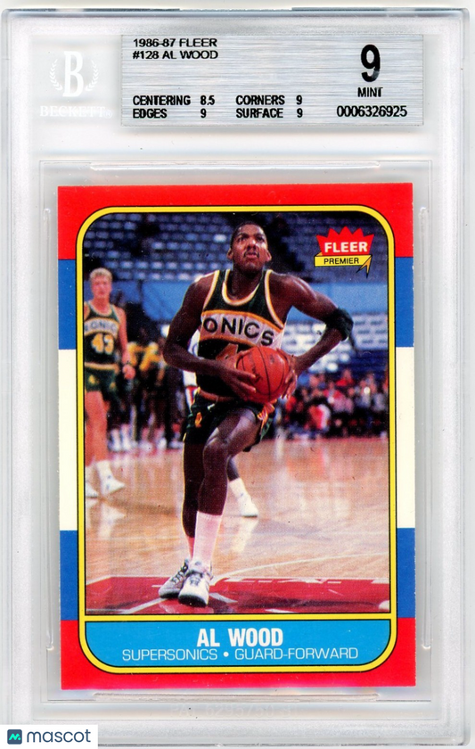 1986 Fleer Al Wood #128 BGS 9