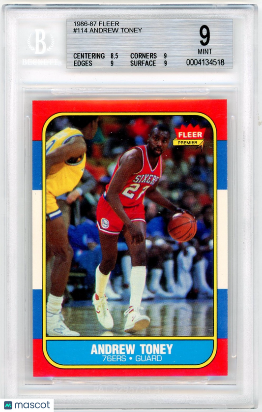 1986 Fleer Andrew Toney #114 BGS 9