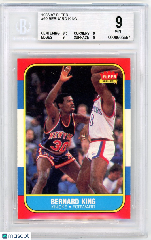 1986 Fleer Bernard King #60 BGS 9