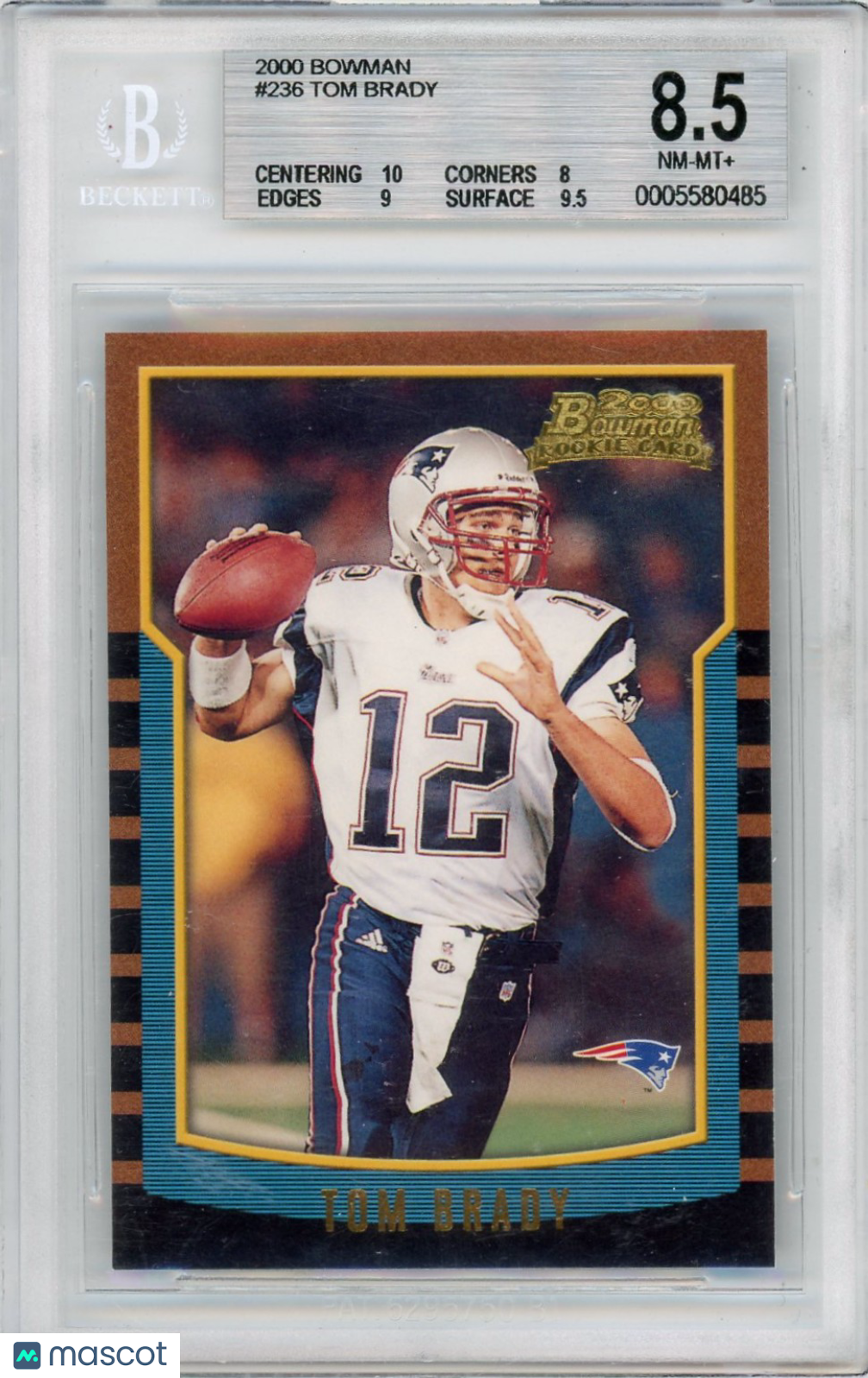 2000 Bowman Tom Brady #236 BGS 8.5