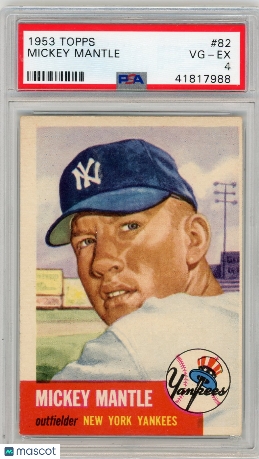 1953 Topps Mickey Mantle #82 PSA 4