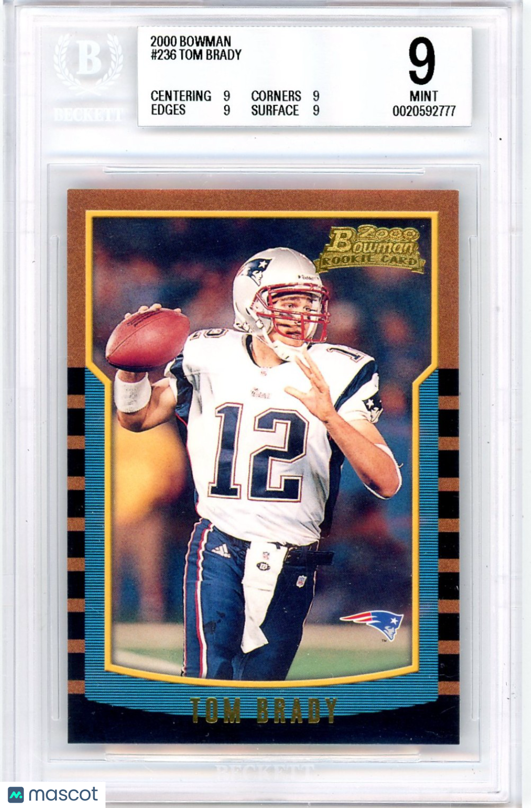 2000 Bowman Tom Brady #236 BGS 9