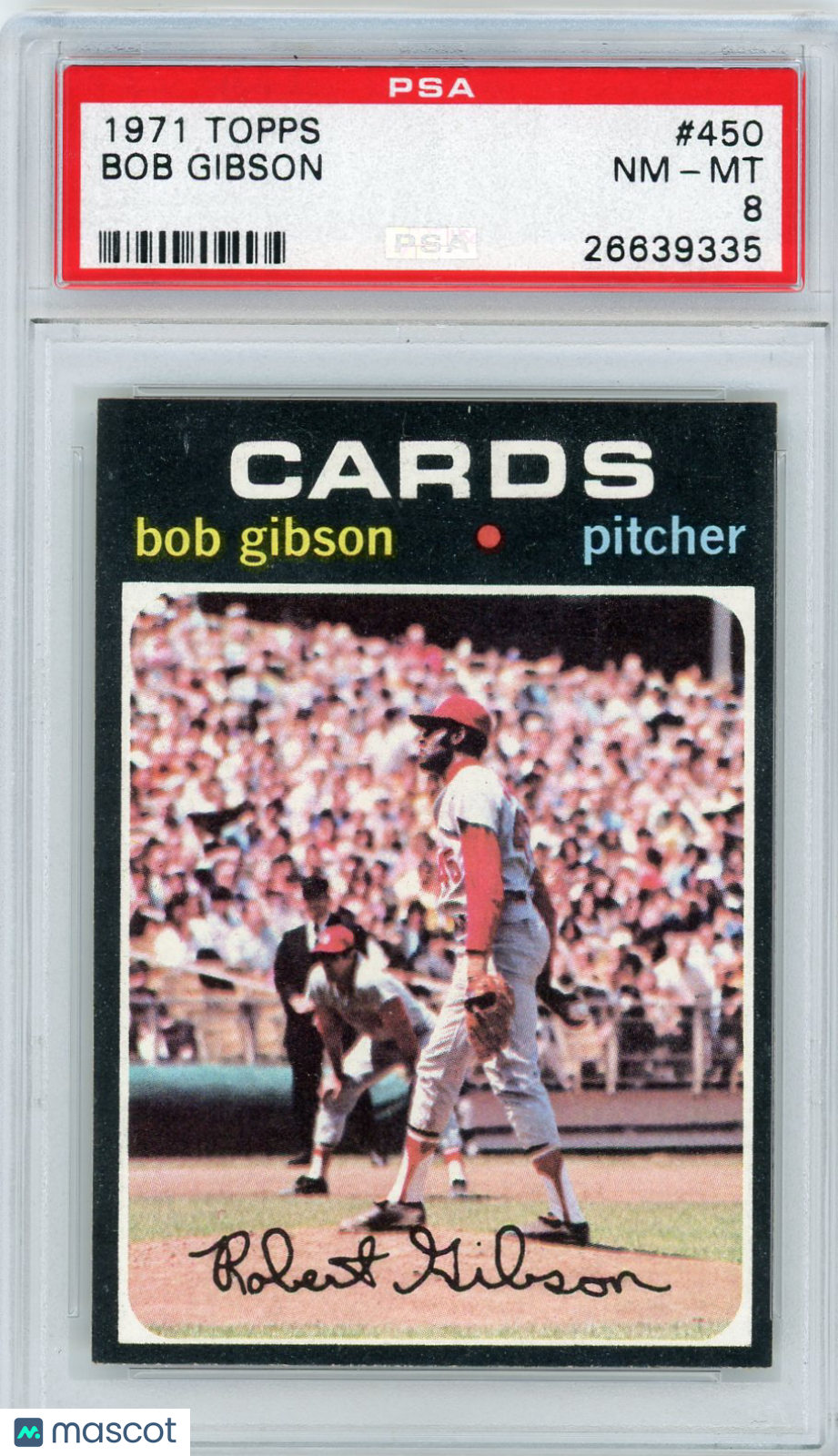 1971 Topps Bob Gibson #450 PSA 8