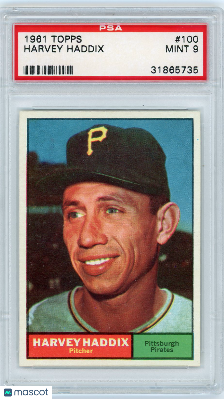 1961 Topps Harvey Haddix #100 PSA 9