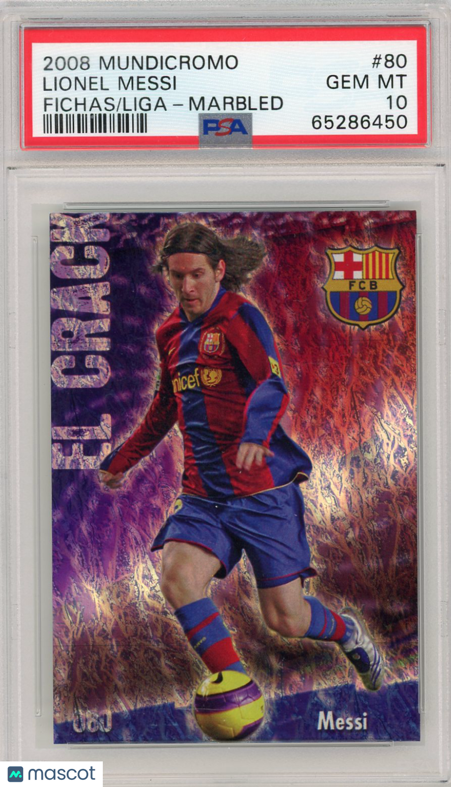 2008 Mundicromo Las Fichas De La Liga Lionel Messi #80 Marbled PSA 10