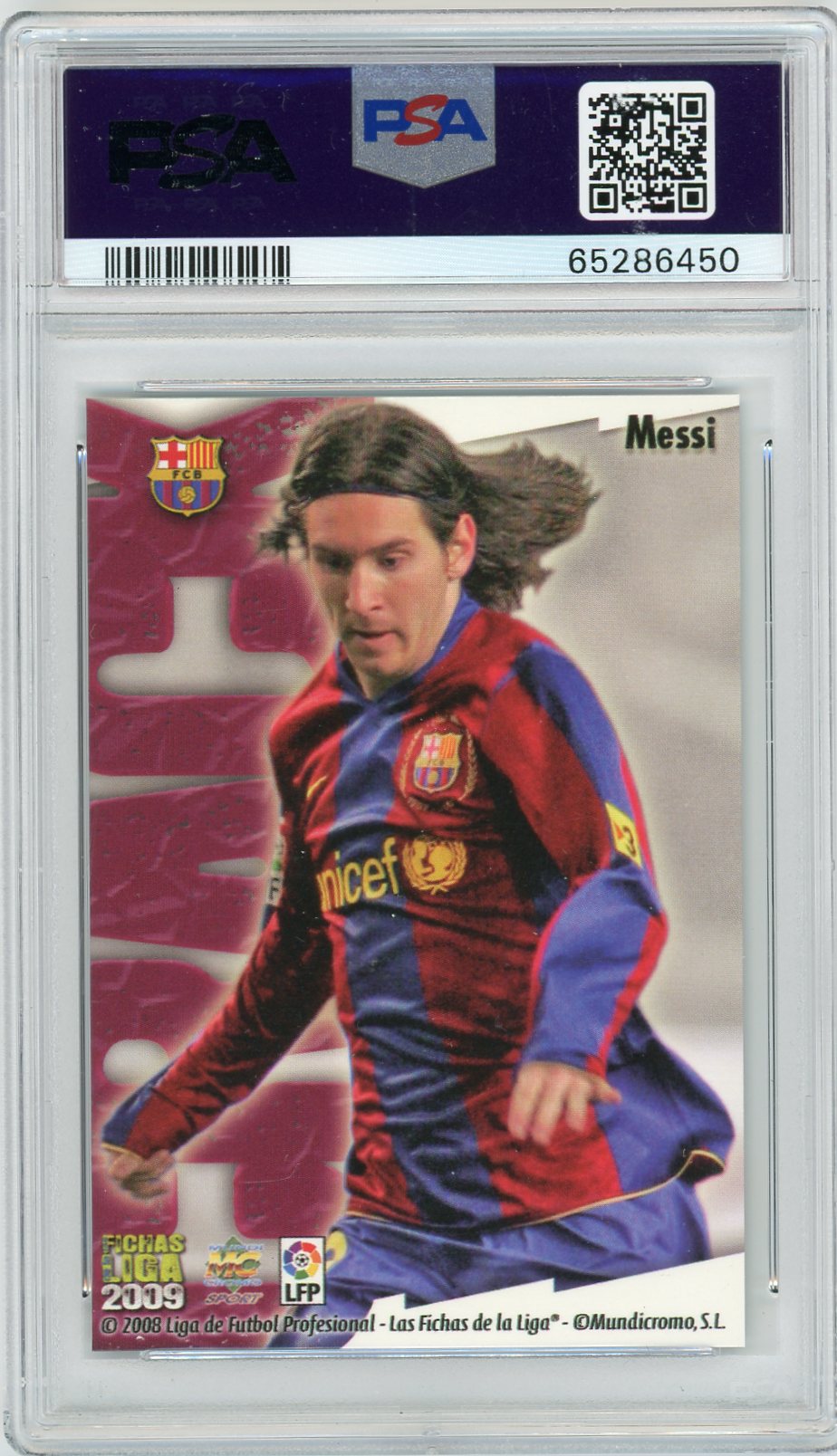 2008 Mundicromo Las Fichas De La Liga Lionel Messi #80 Marbled PSA 10