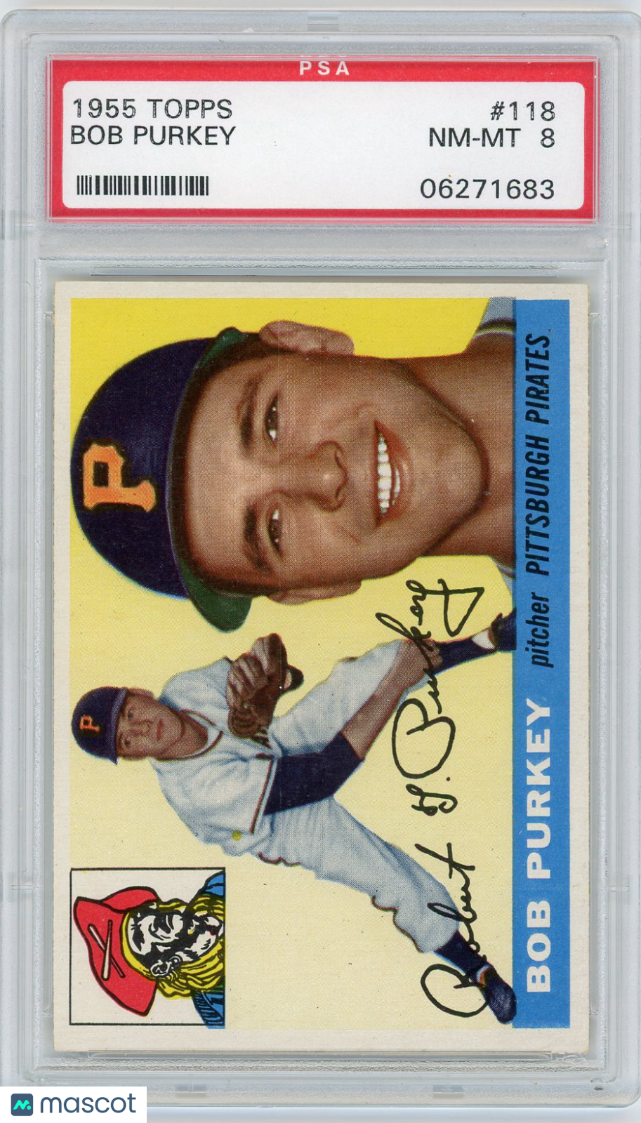 1955 Topps Bob Purkey #118 PSA 8